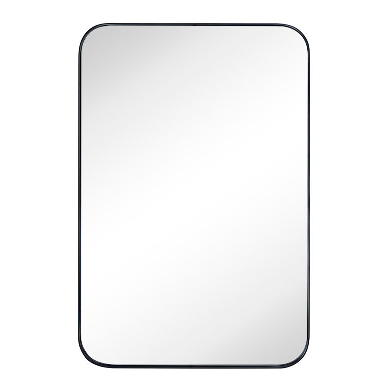 Black W H Recessed Framed Medicine Cabinet with Mirror and Adjustable Shelves
