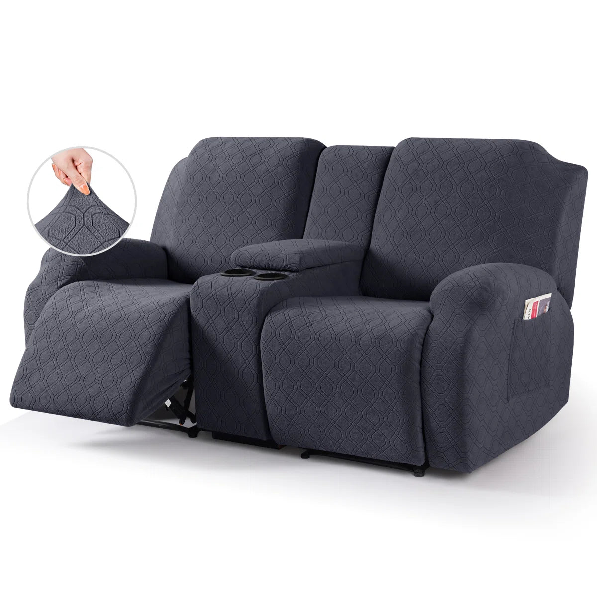 Wald Stretch Jacquard Recliner Chair Loveseat Couch Cover