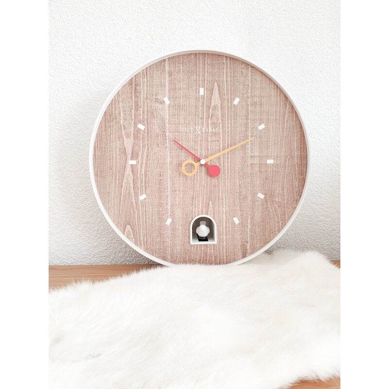 Ivory/Brown Wall Clock