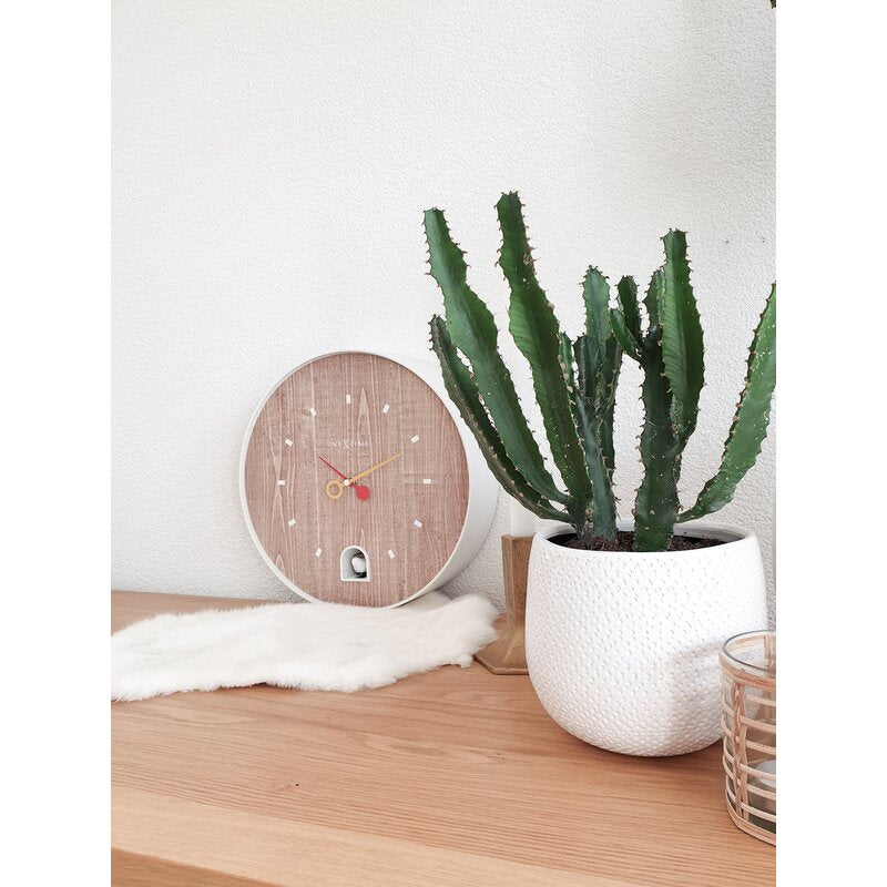 Ivory/Brown Wall Clock