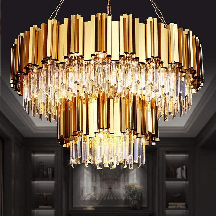 Walt 17 - Light Dimmable Tiered Chandelier