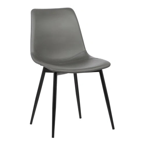Waroona Contemporary Upholstered Dining Chair with Black Metal Legs