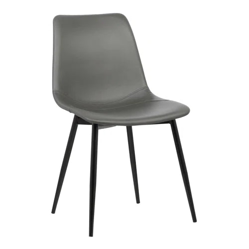 Waroona Contemporary Upholstered Dining Chair with Black Metal Legs