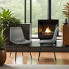 Waroona Contemporary Upholstered Dining Chair with Black Metal Legs