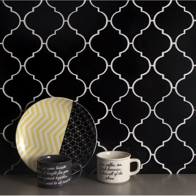 Black Water Jet Series Straight Edge Glass Mosaic Tile