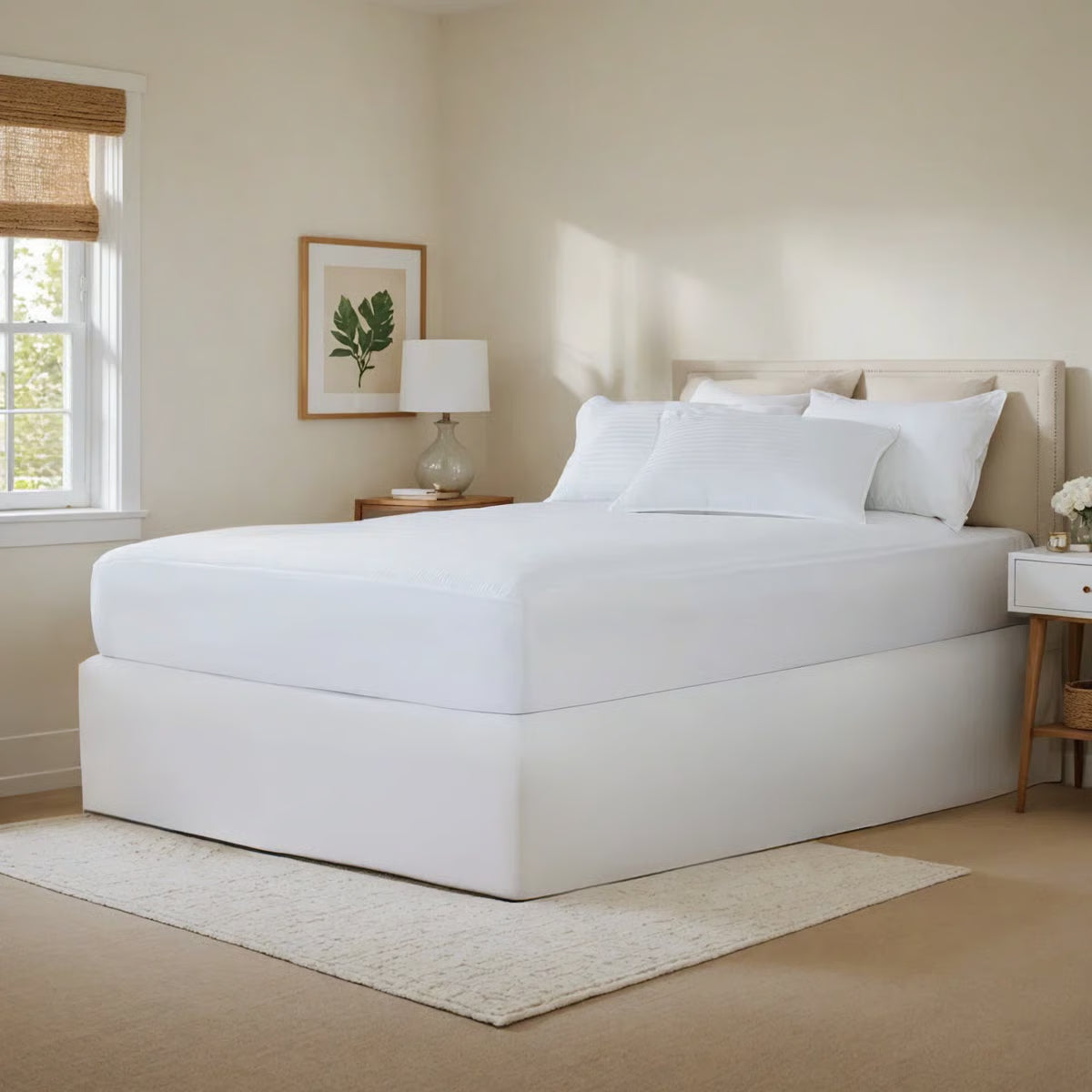 Waterproof Hypoallergenic Fitted Mattress Protector with Comfortable Padding - Twin XL