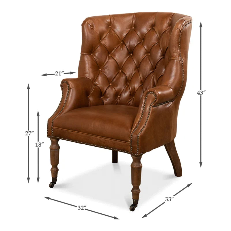 Welsh Leather Wingback Chair