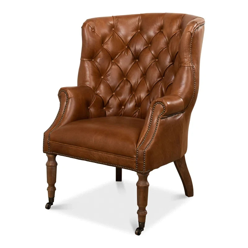 Welsh Leather Wingback Chair