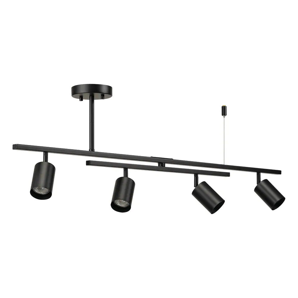 West Matte Black 4-Light Track Lighting with Center Swivel Bar - one size