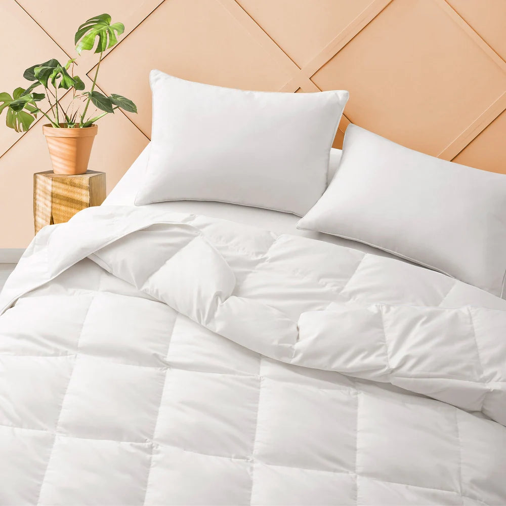 White Feather Down Comforter Duvet Insert All Warmth Levels - Twin - Lightweight