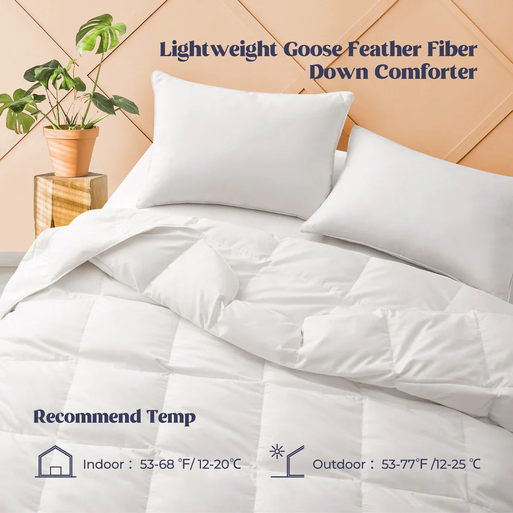 White Goose Feather Down Comforter Duvet Insert - King - Heavy Weight