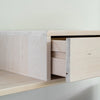 Birch Wood Floating Nightstand with Drawer, Stylish Left Shelf, Handcrafted Modern Bedroom Bedside Unit