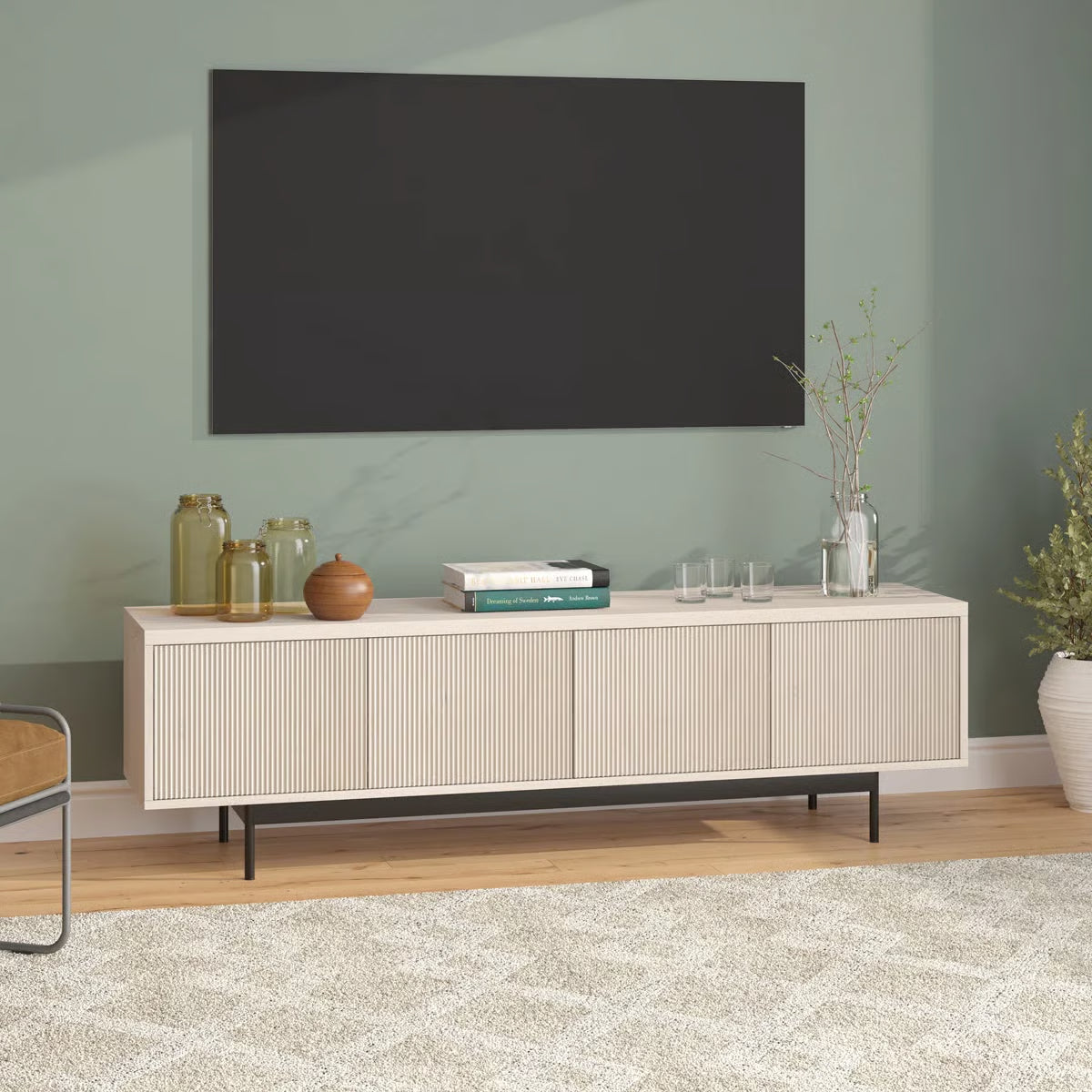 Whitman TV Stand for TVs up to 75" - Alder White SHOWROOM ITEM