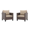 Wicker Patio Chair with Cushions (Set of 2)