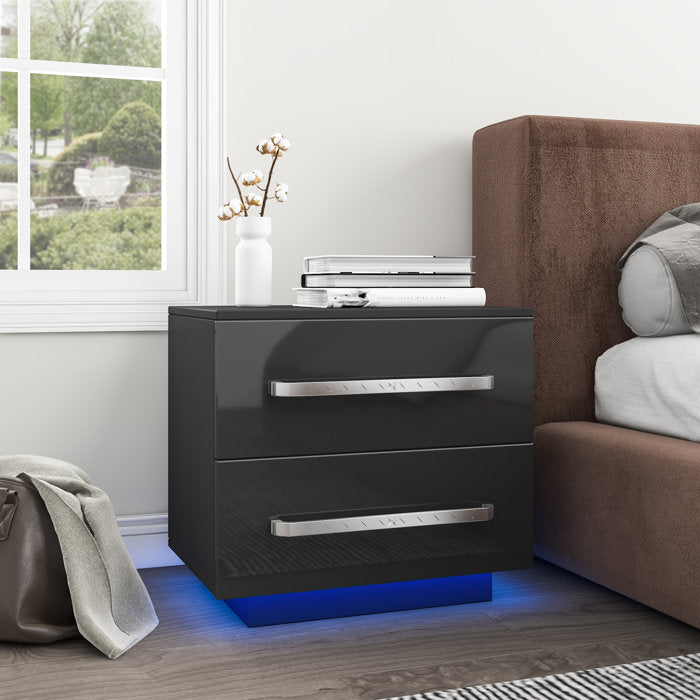 Black Wideman Manufactured Wood Nightstand