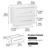 White Wideman Manufactured Wood Nightstand with Multicolors RGB LED Lights