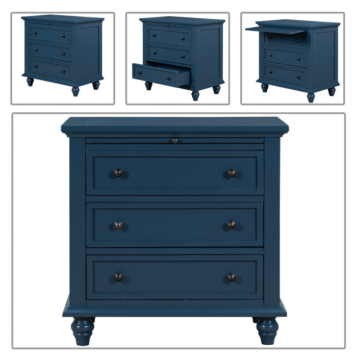 Blue Winebrenner Solid + Manufactured Wood Nightstand (final cut, no further discounts)