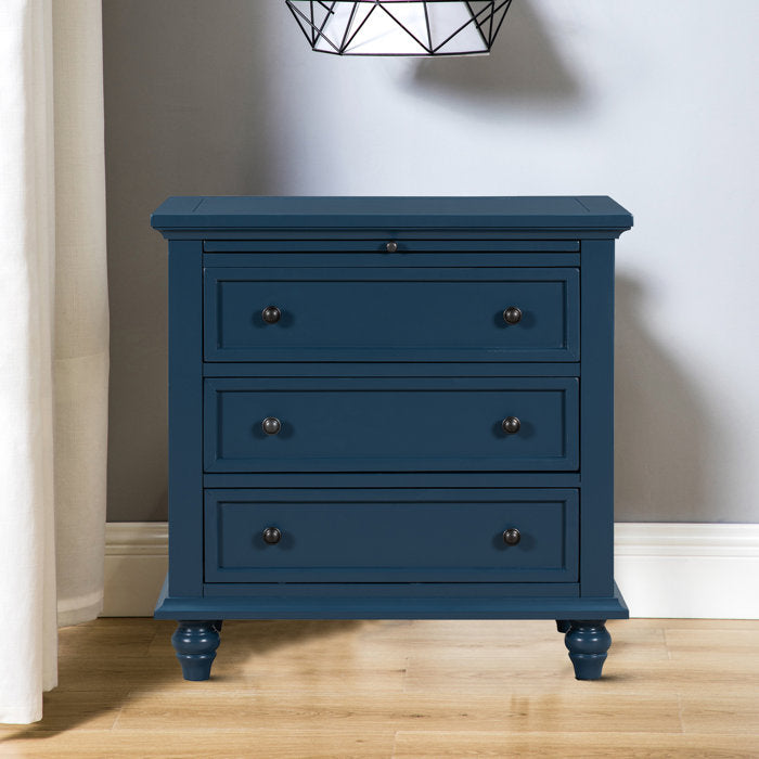 Blue Winebrenner Solid + Manufactured Wood Nightstand (final cut, no further discounts)