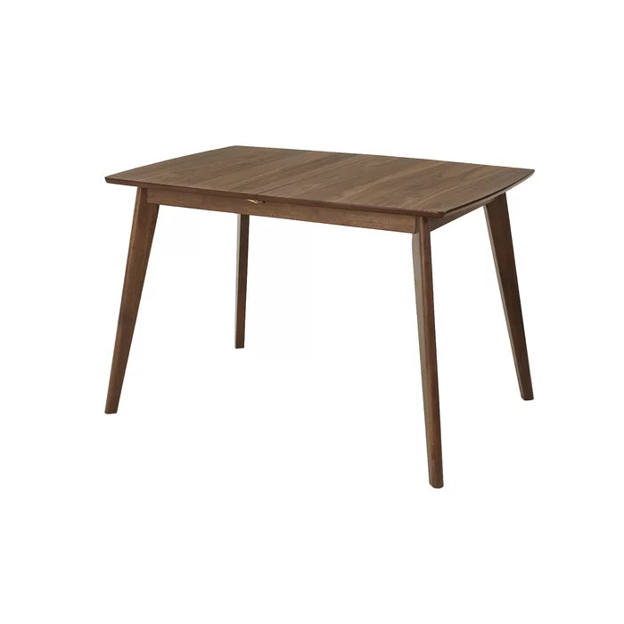 Winona Butterfly Leaf Dining Table Crafted from Rubberwood with Walnut Veneers