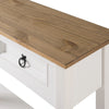 Wood Hall Table Console 2 Drawers Corona | Furniture Dash - White wash stain, tops in antique brown stain.