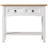 Wood Hall Table Console 2 Drawers Corona | Furniture Dash - White wash stain, tops in antique brown stain.