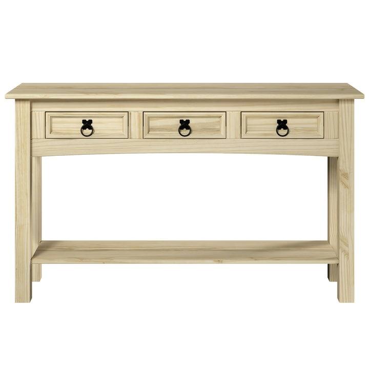 Wood Hall Table Console 3 Drawers Corona | Furniture Dash - Unpainted DIY product