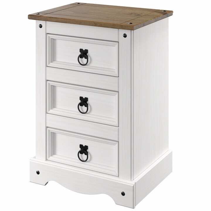 Wood Nighstand 3 Drawers Corona | Furniture Dash - Furniture Dash