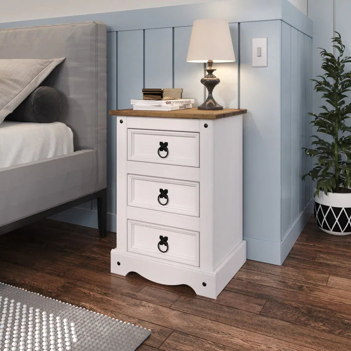 Wood Nighstand 3 Drawers Corona | Furniture Dash - Furniture Dash