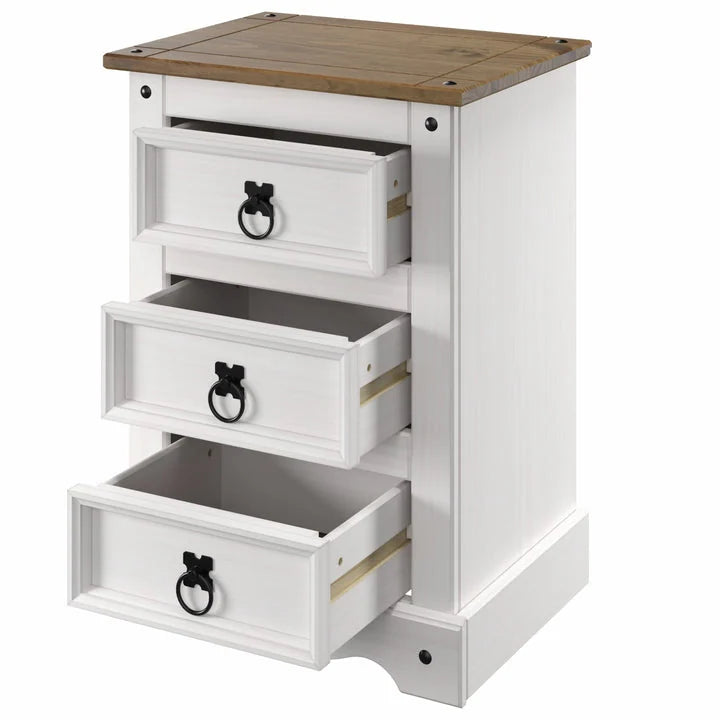 Wood Nighstand 3 Drawers Corona | Furniture Dash - Furniture Dash