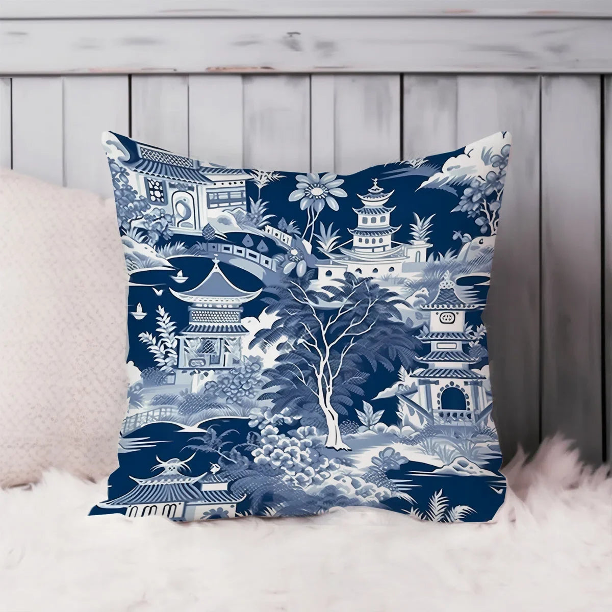 World and Countries Asian Style Chinoiserie Pattern