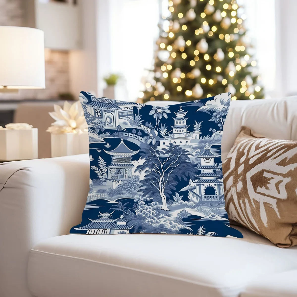 World and Countries Asian Style Chinoiserie Pattern