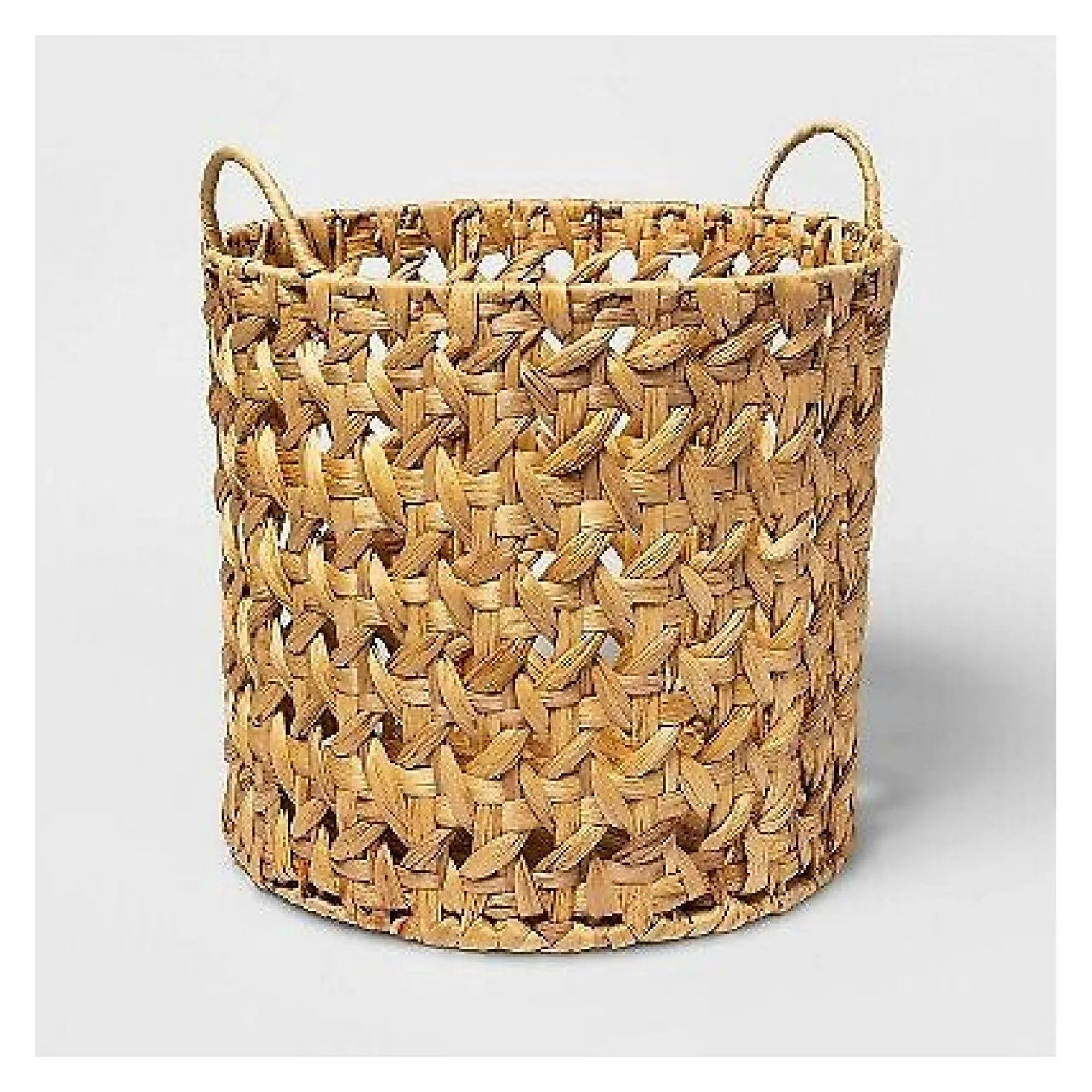 Woven Natural Decorative Cane Pattern Floor Basket