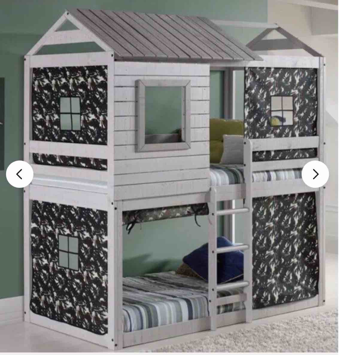 Alpha Centauri Bunk Bed Accessory Green Camo Curtain Set