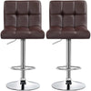 2pcs Adjustable Modern Faux Leather Swivel Bar Chairs - Brown