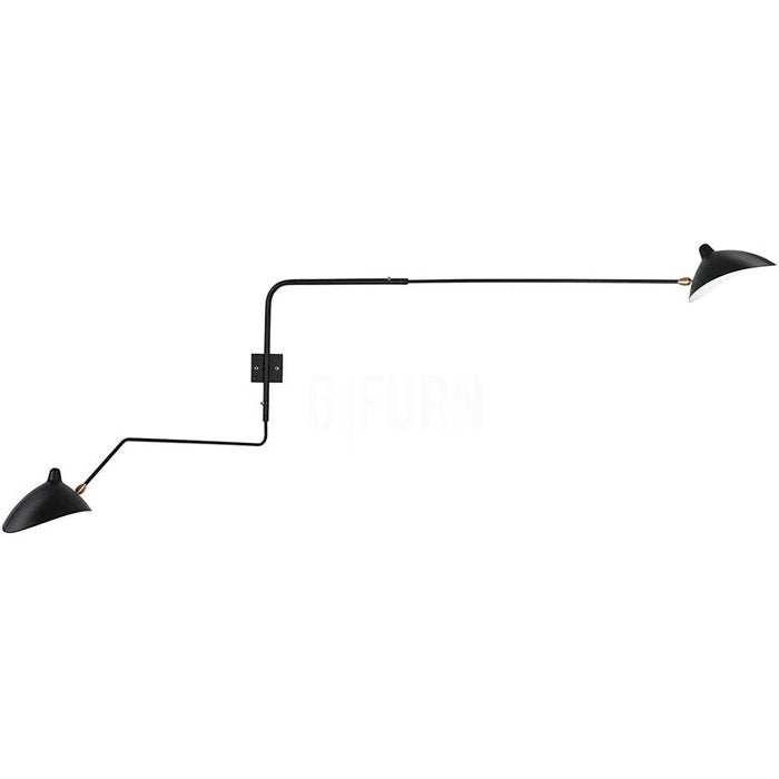 Ysatis Two Arms Rotating Steel Swing Arm Wall Sconce