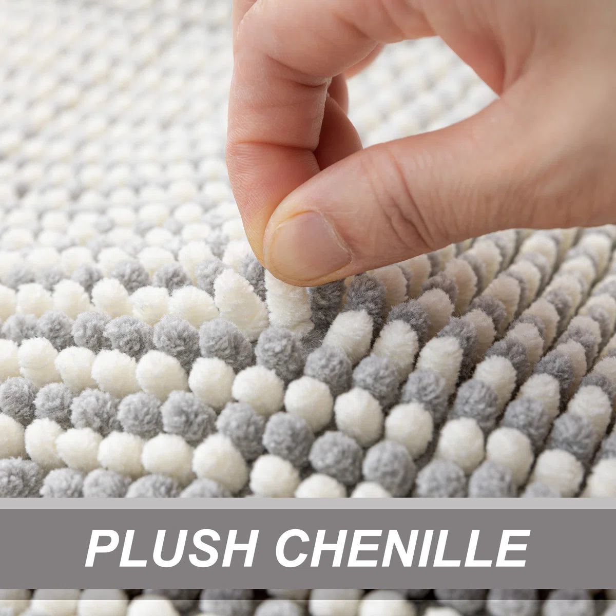 Zager Microfiber Soft Chenille Bath Rug with Non-Slip Backing