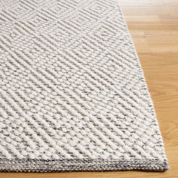 Zahid Handmade Flatweave Ivory/Light Gray Rug, Rectangle 2' x 3'