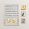 White Zebra Blinds Window Dual Layer Roller Shades, Corded Horizontal Blind, Bedroom, Privacy