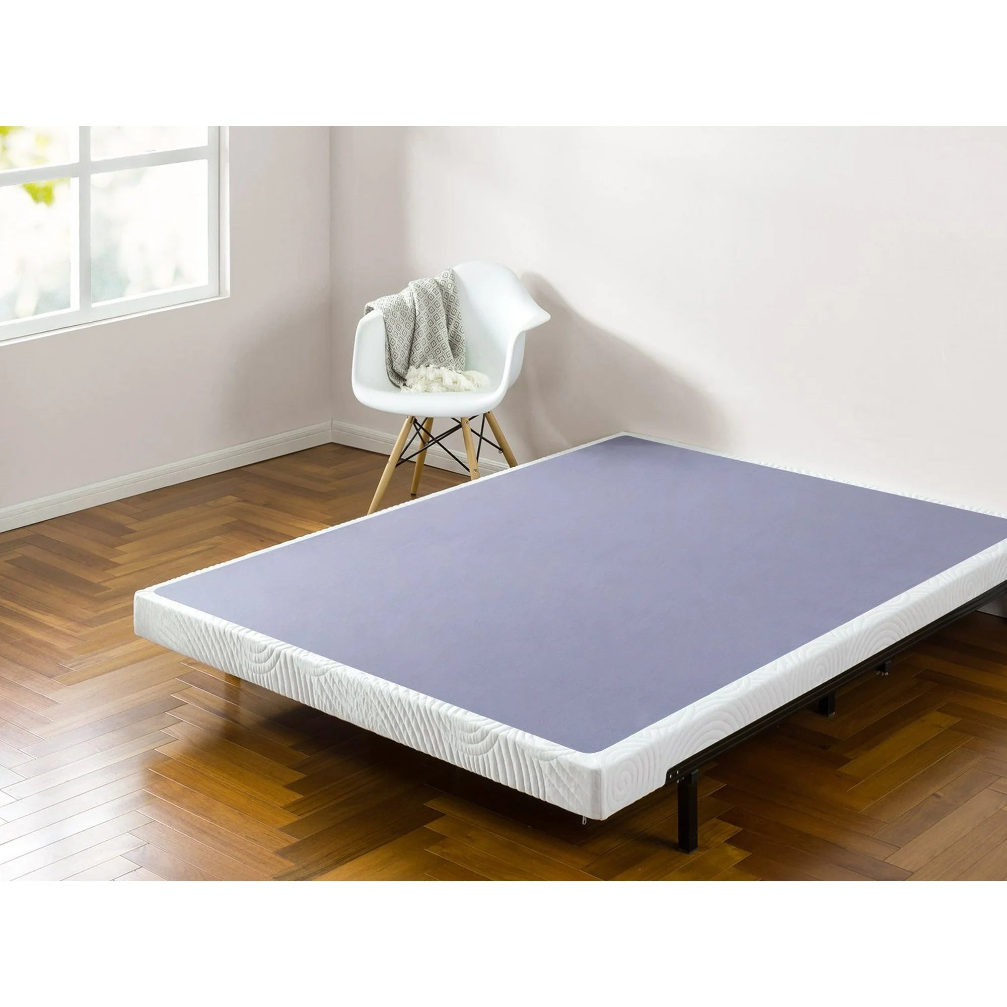 Low Profile Metal Smart Box Spring / Mattress Foundation / Wood Slat Support / Easy Assembly, Queen