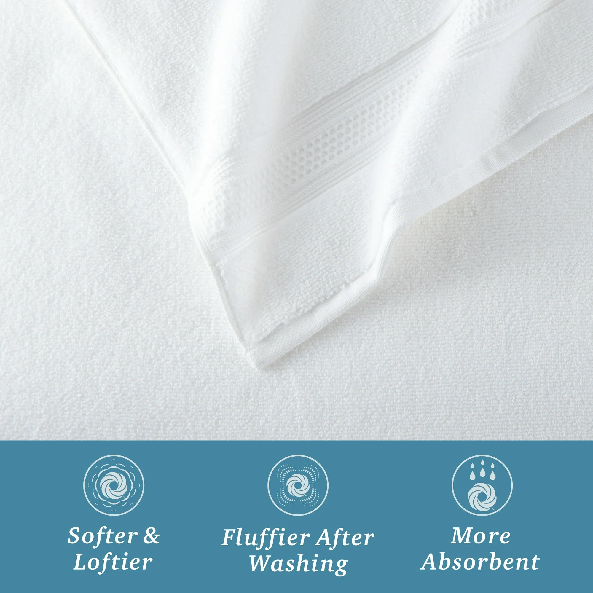 1-Piece Solid Soft Bath Towel, White