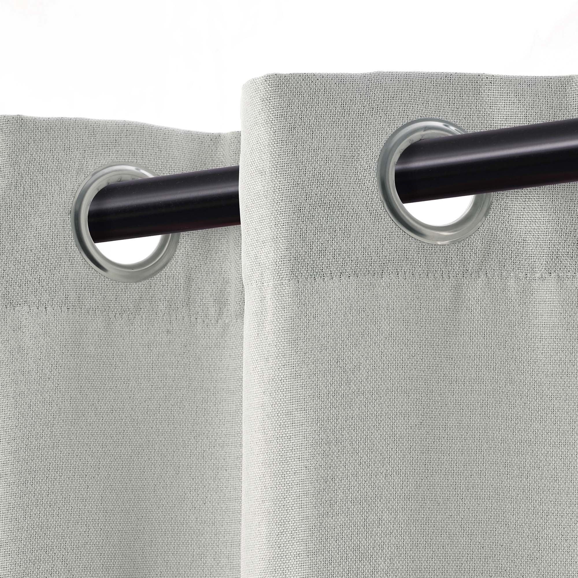 Linen Blackout Curtains, Grommet Header Marshmellow, Set of 2
