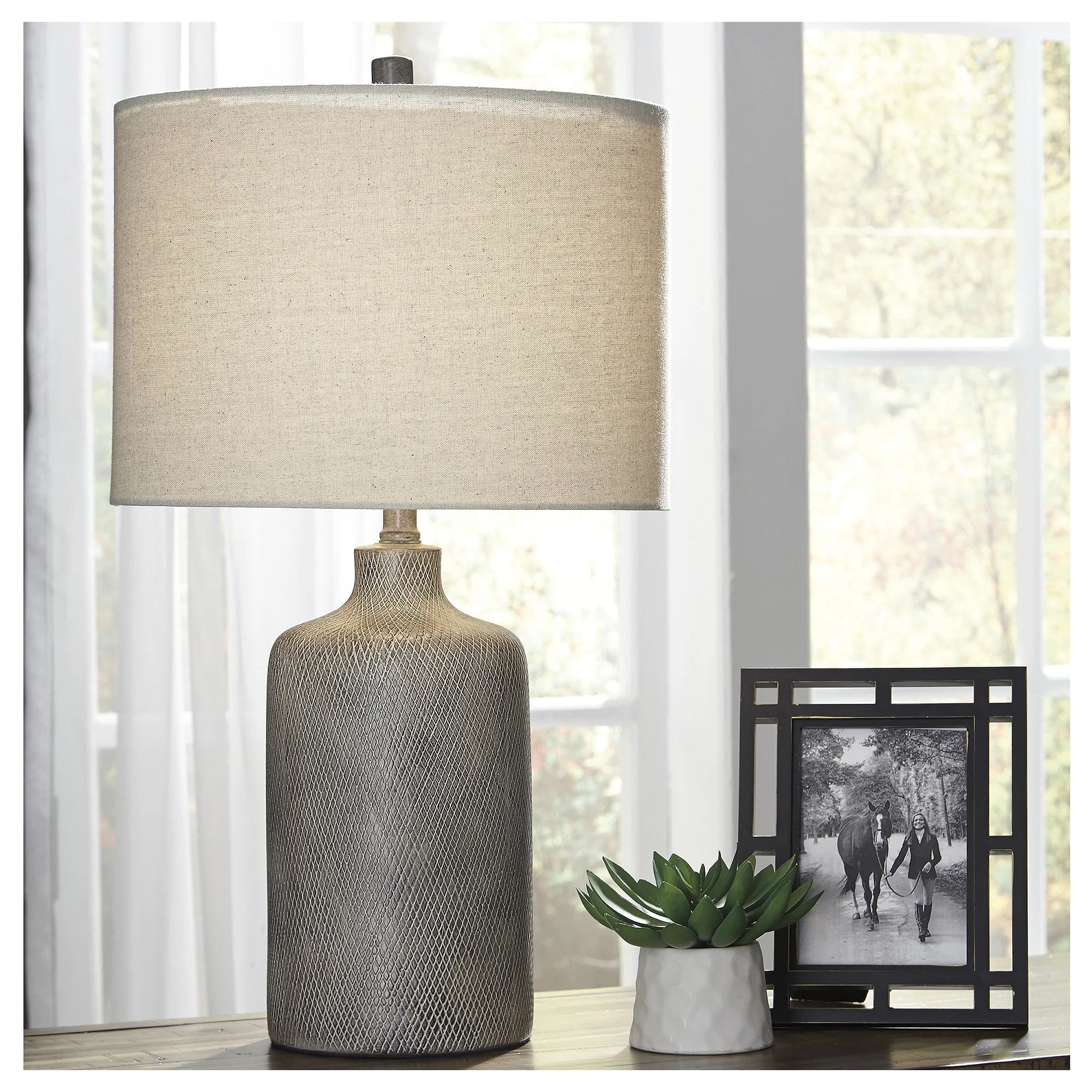 Contemporary Linus Table Lamp Antique Black