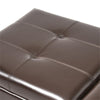 Merrill Double Opening Chocolate Brown Leather Storage Ottoman