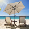 Outdoor Patio Umbrella,  Solar Powered Patio Umbrella with LED Lights and Crank Handle