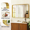 Bathroom Mirror, Modern Round Corner Vanity Wall Mirror, Gold