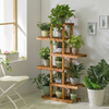 Wood 5 Tiers Plant Stand, Flower Shelf, Display Rack, Carbonized, for Indoor Outdoor