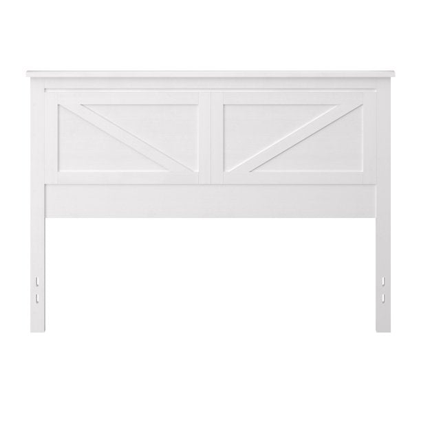 Farmhouse Style Wood Panel Headboard in Gloss White - Queen