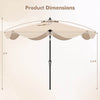 Patio Umbrella 2-Tier Market Table Umbrella with Crank Handle & 8 Ribs Beige