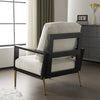 Modern Low Back White Upholstered Accent Armchair