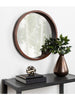 Round Wood Wall Mirror